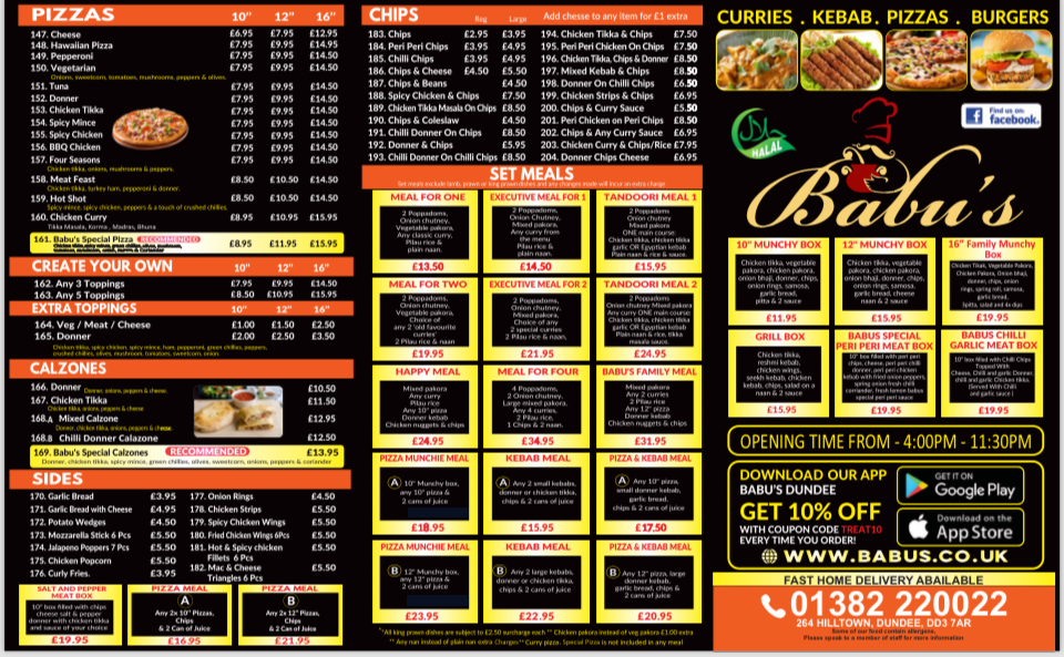 Menu Babu's-1